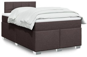 VidaXL Κρεβάτι Boxspring με Στρώμα Σκούρο Καφέ 120x190 εκ Υφασμάτινο