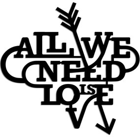 Διακοσμητικό Τοίχου Need Is Love 891TNL3371 52x51cm Black Wallity Μέταλλο