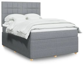 ΚΡΕΒΑΤΙ BOXSPRING ΜΕ ΣΤΡΩΜΑ ΑΝΟΙΧΤΟ ΓΚΡΙ 140X190 ΕΚ. ΥΦΑΣΜΑΤΙΝΟ 3292051