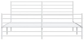 vidaXL Πλαίσιο Κρεβατιού με Κεφαλάρι&Ποδαρικό Λευκό 183x213εκ. Μέταλλο