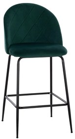 Σκαμπό Μπαρ Odell HM8732.13 45x53x98cm Black-Green Velvet, Metal