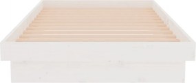 vidaXL Πλαίσιο Κρεβατιού Λευκό 90 x 190 εκ. Μασίφ Ξύλο Single