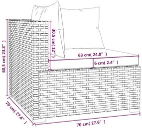 vidaXL Σαλόνι Κήπου Σετ 7 Τεμαχίων Καφέ Συνθετικό Ρατάν με Μαξιλάρια