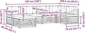 vidaXL Σειρά Καναπέ Εξωτερικού 6 pcs Λευκό και Μπεζ Πολυεστέρας