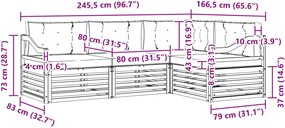 vidaXL Σειρά Καναπέ Εξωτερικού 4 pcs Λευκό και Κρεμ