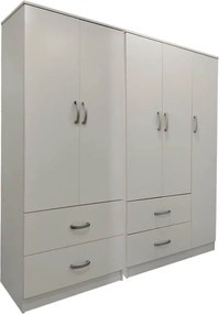 Ντουλάπα πεντάφυλλη Athos pakoworld λευκή 170x42x180εκ