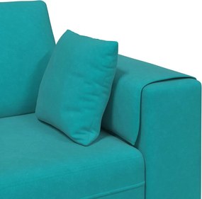 vidaXL Καναπές Τιρκουάζ 250 x 77 x 76 εκ. Βελούδο