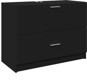 vidaXL Ντουλάπι Νιπτήρα Μαύρο 78x37x59 εκ. Επεξεργασμένο Ξύλο