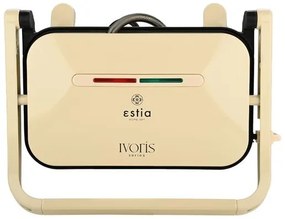 Estia Τοστιέρα - Σαντουιτσιέρα Ivoris 2 Θέσεων 1300w Με Αντικολλητικές Πλάκες Ιβουάρ 06-19150