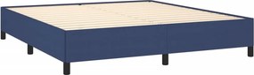 vidaXL Κρεβάτι Boxspring με Στρώμα Μπλε 160x200 εκ. Υφασμάτινο