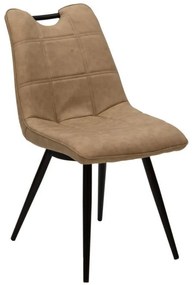 Καρέκλα Nely PU μπεζ antique-μαύρο πόδι 47x61x85 εκ.