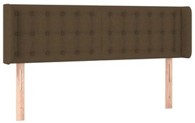 vidaXL Κεφαλάρι Κρεβατιού LED Σκούρο Καφέ 147x16x78/88 εκ. Υφασμάτινο