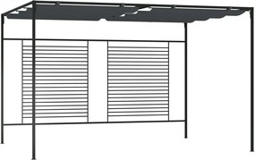 vidaXL Πέργκολα με Πτυσσόμενη Οροφή Ανθρακί 4 x 3 x 2,3 μ. 180 γρ./μ²