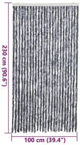 vidaXL Σήτα Πόρτας Ασημί 100x230 εκ. από Σενίλ