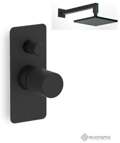 Eurorama Black Matt Ανακλινόμενη Κεφαλή 20x20εκ +Μίκτης εντοιχισμού 2 εξόδων 167030SL-400