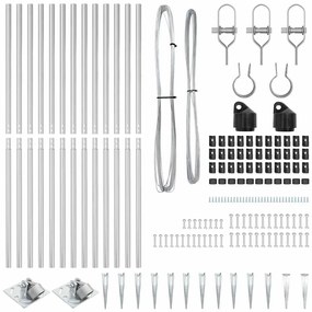 vidaXL Πό posts φράχτη 13 pcs Ασημί Ø32mm 160 εκ Γαλβανισμένος χάλυβας