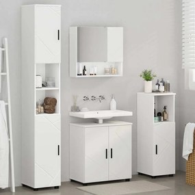 vidaXL Σετ Επίπλων Μπάνιου Επιτοίχιο 4 pcs Λευκό 61 x 35 x 64 εκ.
