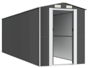 vidaXL Αποθήκη Κήπου Ανθρακί 192x606x223 εκ. Γαλβανισμένο Ατσάλι