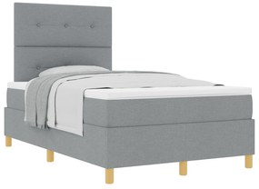 vidaXL Κρεβάτι με Στρώμα Ανοιχτού Γκρι 120x200 εκ.