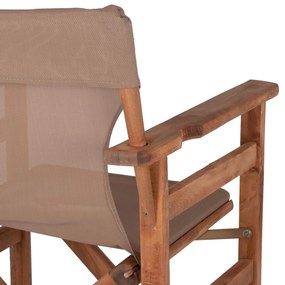 Σκαμπό Μπαρ Σκηνοθέτη ΛΗΜΝΟΣ C10374.04 Καρυδί με Μόκα Textilene 58x58x118 εκ. 58x58x118 εκ.