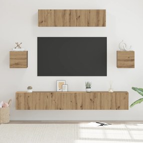 vidaXL Σετ επίπλου τηλεόρασης 7 pcs artisan δρυς 80 x 30 x 30 εκ