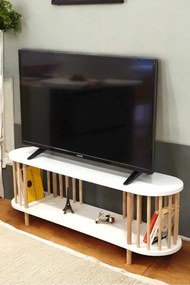 Έπιπλο Τηλεόρασης Λευκό LOGADRU 120x30x43
