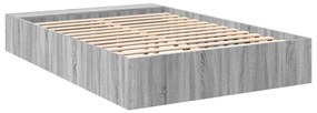 vidaXL Πλαίσιο Κρεβατιού Γκρι Sonoma 135x190 εκ. Επεξεργασμένο Ξύλο