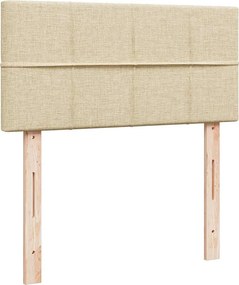 vidaXL Κρεβάτι Boxspring με Στρώμα Κρεμ 90x200 εκ.Υφασμάτινο