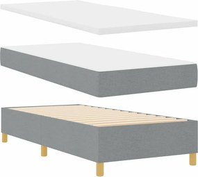vidaXL LED Κρεβάτι με βάθρο Ανοιχτό γκρι 80 x 200 cm ύφασμα