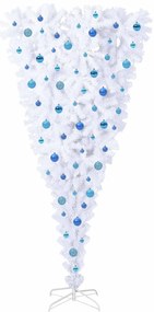 vidaXL Τεχνητό Χριστουγεννιάτικο Δέντρο Λευκό 210 cm PVC και Χάλυβας