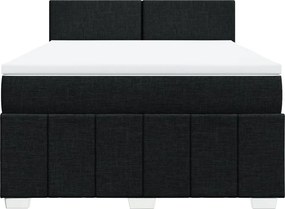 vidaXL Κρεβάτι Boxspring με Στρώμα Μαύρο 140x200 εκ. Υφασμάτινο