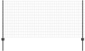 vidaXL Φράχτης με Στήλες. Γκρι 1 x 25 m Ατσάλι