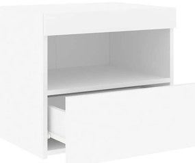 vidaXL Κομοδίνο με Φώτα LED Λευκό 50 x 40 x 45 εκ.