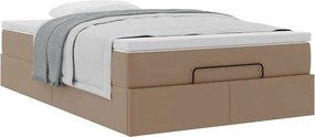 vidaXL Οθωμανικό κρεβάτι με στρώμα Cappucino 120x200cm Faux Leather