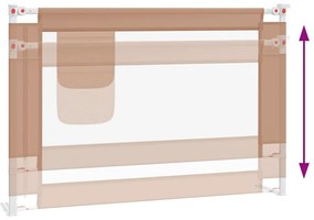 vidaXL Μπάρα Κρεβατιού Προστατευτική Taupe 100 x 25 εκ. Υφασμάτινη