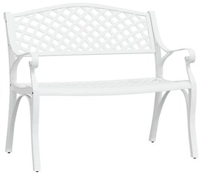 vidaXL Παγκάκι Κήπου 102 εκ. Λευκό από Χυτό Αλουμίνιο