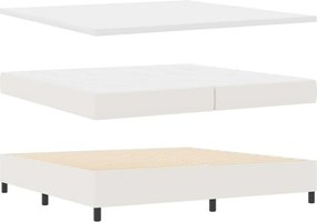 vidaXL Κρεβάτι με ελατήρια Κρέμα και Λευκό 200 x 200 cm