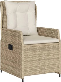 vidaXL Καρέκλες Κήπου Ανακλινόμενες 2 τεμ. Μπεζ Συνθ. Ρατάν