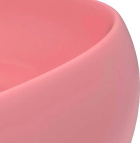 vidaXL Νιπτήρας Πολυτελής Στρογγυλός Ροζ Ματ 40 x 15 εκ. Κεραμικός