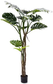 Διακοσμητικό φυτό σε γλάστρα Monstera III Inart πράσινο pp Υ180εκ