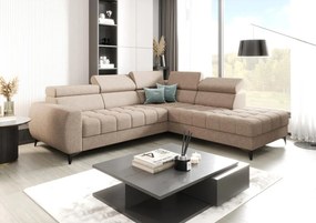 Γωνιακός καναπές Calyra-Μπεζ-Δεξιά