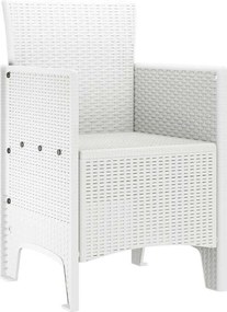 vidaXL Καρέκλα Κήπου 2 pcs Λευκό 53 x 49 x 85 εκ. Πολυπροπυλένιο
