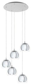 Φωτιστικό Οροφής Κρεμαστό Rocamar 1 98596 Chrome Eglo Metal, Glass