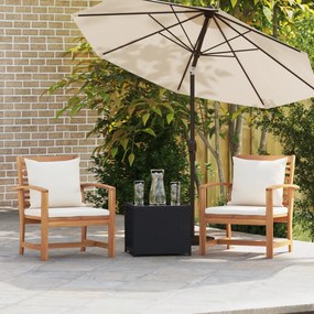 vidaXL Καρέκλες Κήπου 2 pcs Φυσικό 60 x 65 x 76.5 εκ Μασίφ ξύλο teak