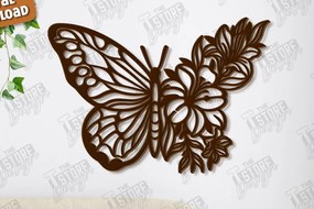 Σετ των 2 Intra απο ξύλο plywood 3mm-4mm πάχος Διακόσμηση τοίχου με πεταλούδα | Φύση Δίασταση 40x40 cm INTRAFABR-123120331