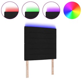 vidaXL LED κεφαλάρι με φώτα λωρίδας LED Επιτοίχιο Μαύρο 100 cm ύφασμα