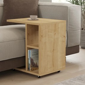 Βοηθητικό τραπέζι σαλονιού Tamy  τροχήλατο σε oak απόχρωση 45x35x50εκ