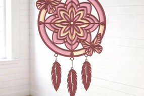 Σετ των 3 Intra απο ξύλο plywood 3mm-4mm πάχος Butterfly Dreamcatcher Layered Δίασταση 8x8 cm INTRAFABR-121402309