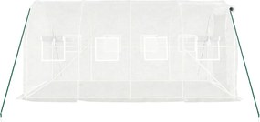 vidaXL Θερμοκήπιο με Ατσάλινο Πλαίσιο Λευκό 8 μ² 4 x 2 x 2 μ.