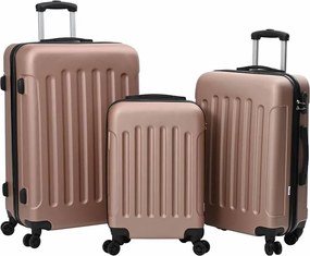 vidaXL Βαλίτσα 3 τεμ. Ροζ χρυσό 50 x 31 x 78 εκ ΑΒΣ Πλαστικό
